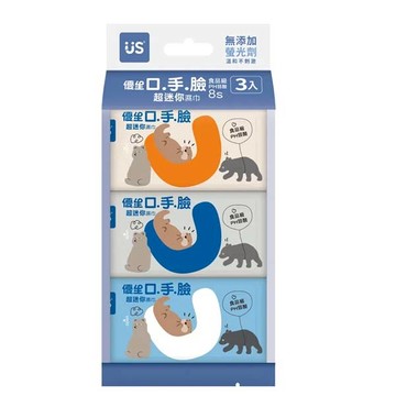 【蝦皮直營】優生 口手臉超迷你濕巾8抽3入
