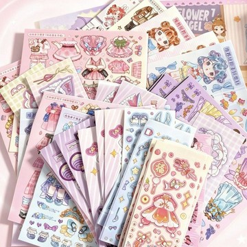 ✨臺灣出貨✨女童混款稱斤換裝貼紙品牌尾單批發可愛手工DIY益智公主換裝貼紙