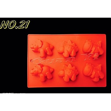 編號21.矽膠模 6孔小恐龍