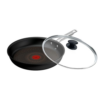 Tefal 精煉系列30cm不沾平底鍋+玻璃蓋｜9倍耐用塗層｜法國製｜IH適用