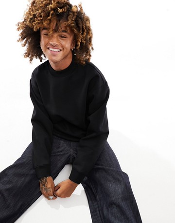 Weekday relaxed heavyweight sweatshirt in Black