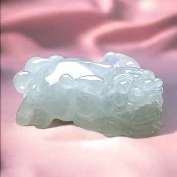 【招財神獸】冰種翡翠精雕三毛貔貅 | 天然緬甸玉翡翠A貨 | 送禮