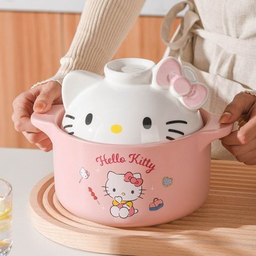 臺灣/現✨鍋具 不粘鍋 炒鍋 煎鍋 湯鍋 砂鍋三麗歐Hello Kitty庫洛米陶瓷家用耐高溫可愛湯鍋宿舍超大容量