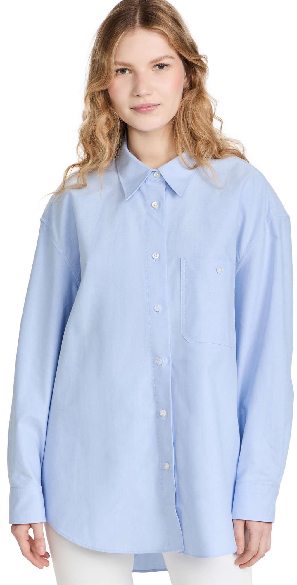Something Navy Classic Button Up Light Blue L