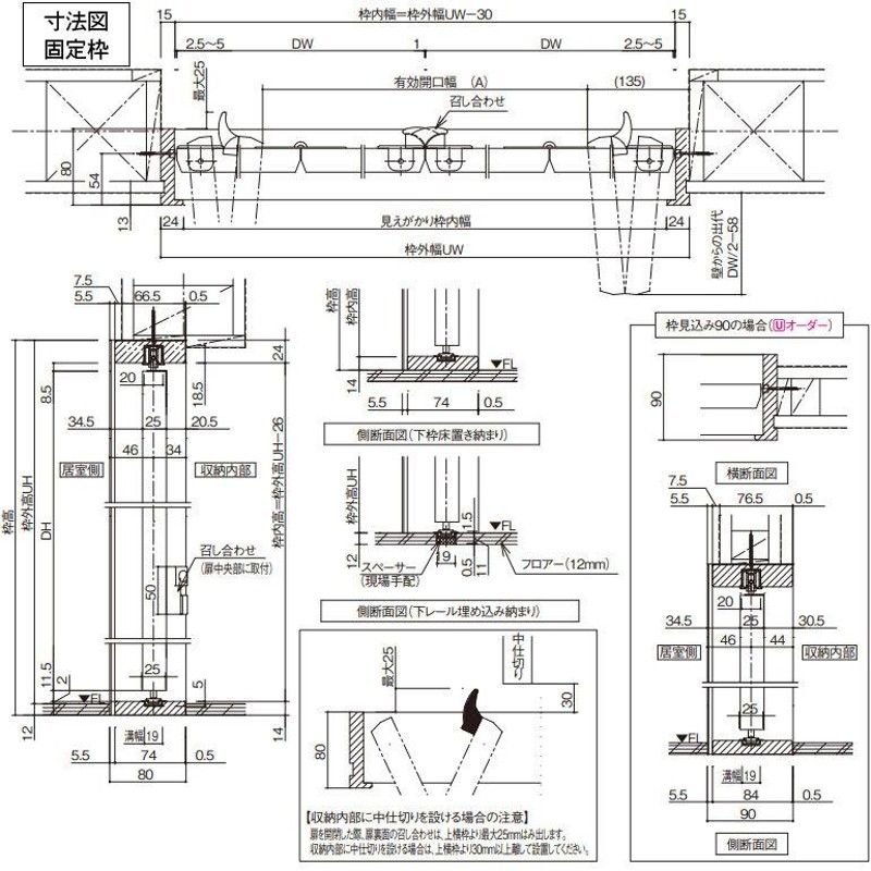 パナソニック ベリティス 収納用建具 折れ戸 PH型(取手レスタイプ) 7尺