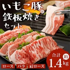 えびの市発(彩)いもこ豚鉄板焼セット(1.4kg)全3回