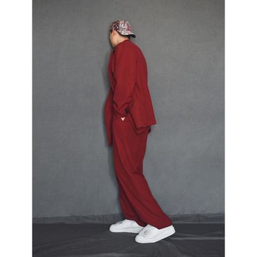 小眾設計感免燙紅色西服高級感亢奮上衣oversize西裝外套男ins潮