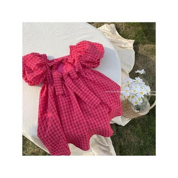 女小童露背泡泡袖連衣裙2024夏季新款兒1童裙子女3童韓版公主裙潮