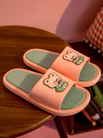 涼拖鞋女夏季卡通可愛踩屎感洗澡浴室防滑情侶家居一對家用拖鞋男