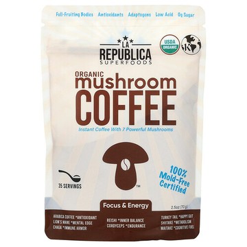 La Republica, 蘑菇咖啡，速溶咖啡 + 7 種蘑菇，2.12 盎司（60 克）