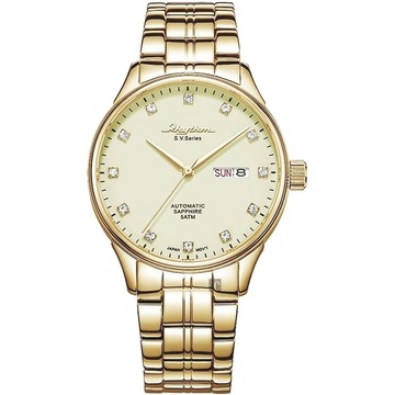 RHYTHM日本麗聲 S.V.Series晶鑽機械錶-金/45mm AS1612S08