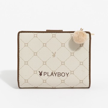 PLAYBOY - 短夾  Bunny Lattice系列 - 咖啡色/561-0113-26-2