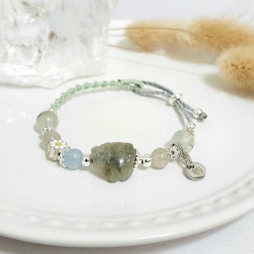 綠髮晶龍龜編織設計款手鍊