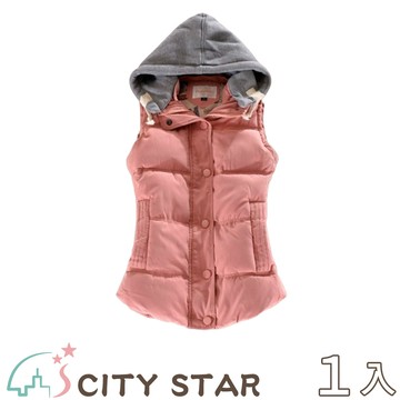 【CITY STAR】韓版羽絨綿連帽馬甲背心M-5XL