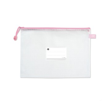 A4網狀拉鏈袋-粉紅
