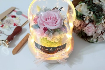 情人節/客製化/不凋花玫瑰/夜燈/乾燥花/