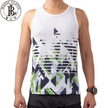 BL 抗菌運動背心-幾何綠