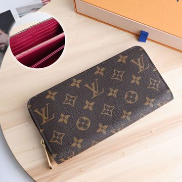 LV M41895 ZIPPY 新版經典花紋拉鍊長夾(紫紅)