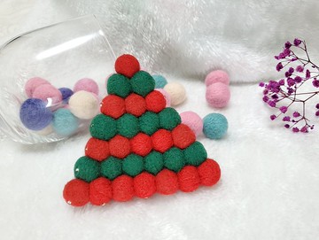 耶誕意象羊毛氈杯墊 三角形系列