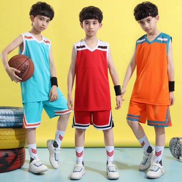 兒童籃球服套裝春夏男女孩表演小學生運動速干訓練營隊服球衣印字