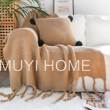 北歐INS毛毯編織毯沙發毯民宿毯子床尾毯辦公室午睡毯針織蓋毯
