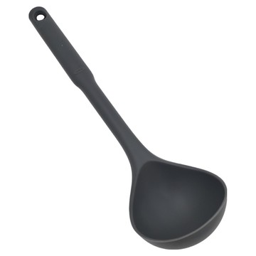 OXO 全矽膠長柄湯杓 耐熱270度C 適用於各種鍋具  32.5 x 9 x 7.5cm  32.5 x  9 x 7.5cm  深灰色  1個