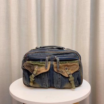 牛仔單肩復古休閑斜挎手提包