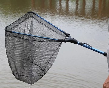 1米可折疊鋁合金三角撈網 路亞 溪流 池釣  X015