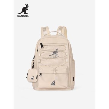 KANGOL中號雙肩包女大學生簡約百搭運動背包防水大容量書包ins風