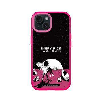 iPhone 15 Clear 粉漾桃 - 瑞克和莫蒂 Rick and Morty - Every Rick Needs a Morty