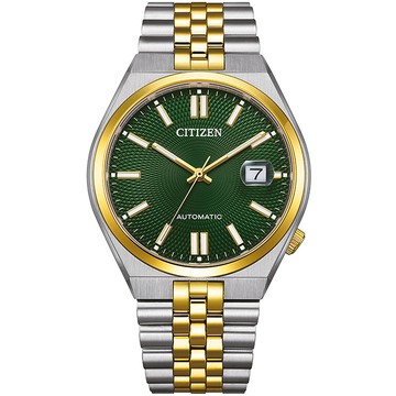 CITIZEN Tsuyosa 60 限量 青春撞色機械錶 手錶 開學新裝備-金x綠/40mm NK0024-54X