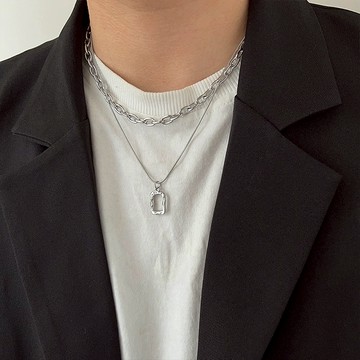 熔煉鈦鋼疊層項鍊 男女可 簡約項鍊 雙層項鍊 男生項鍊 女生項鍊 項鍊男 項鍊女 韓系項鍊 United Freak