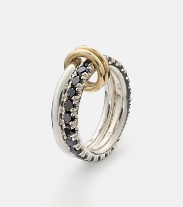 Spinelli Kilcollin Enzo sterling silver and 18kt gold ring with black diamonds