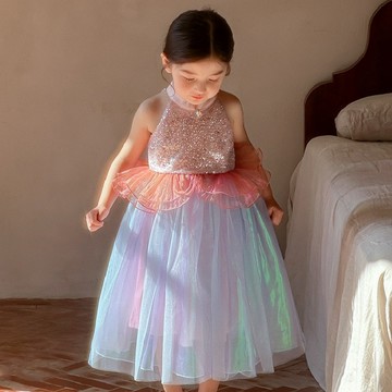 100-150 幻彩流光粉藍夢禮裙(後裝飾品可拆)