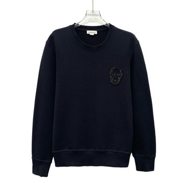 (L) alexander mcqueen質感棉質釘珠黑色長袖上衣