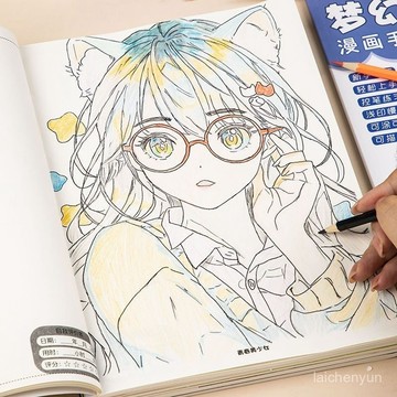優選好物 Q版美少女綫稿描摹本漫畵手繪古風動漫人物畵畵本卡通綫描臨摹本 MGOU