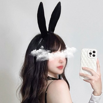 ❤️霏夜Fayer🥀台灣現貨❤️兔耳朵 絲絨兔耳髮箍 直立可摺髮飾 頭飾配件 兔女郎 Cosplay 角色扮演 A64