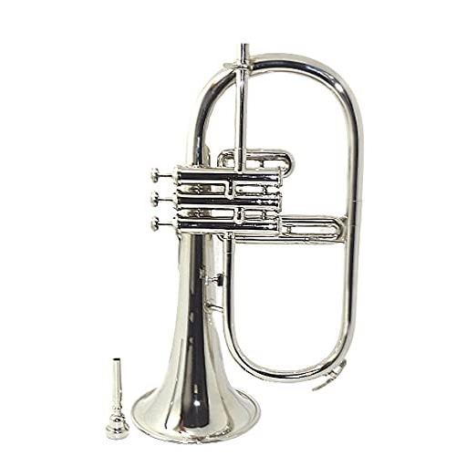 Bb Flat SILVER NICKLE Flugel Horn With Free Hard Case Mouthpiece