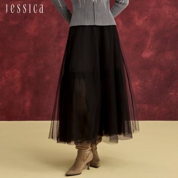 JESSICA - 甜酷飄逸百搭寬鬆長紗裙長裙J54102