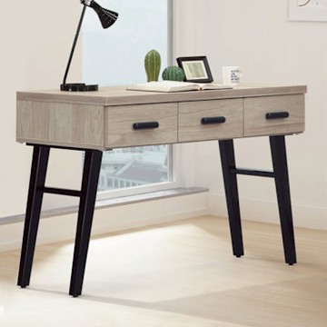 文創集 可瑪蘭4尺三抽書桌(二色可選)-120x60x81cm免組