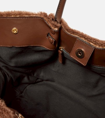 DeMellier New York Midi shearling tote bag