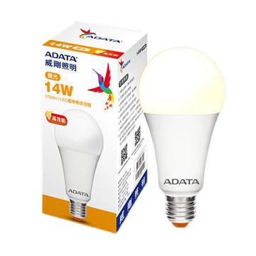 威剛ADATA LED燈泡/14W/黃光/顆