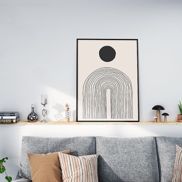 點線圓舞曲III - 極簡大地色幾何掛畫/餐廳佈置/工作室裝飾/送禮