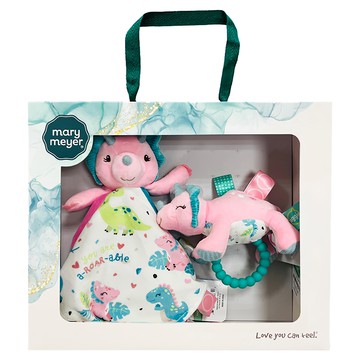 mary meyer 蜜兒 經典禮盒 彌月禮首選 可愛造型安撫巾 刺激寶寶視覺能力  跳跳角角龍  1盒