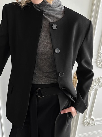 See-through Turtleneck Long Sleeve T-shirt [Melange Grey]