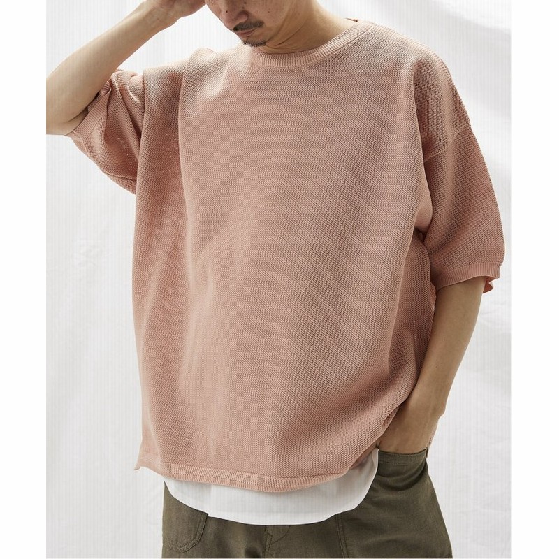 Journal Standard リサイクルポリエステルニットt Basic メンズ ピンクa 通販 Lineポイント最大get Lineショッピング