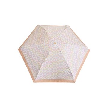 COACH 乾燥玫瑰/卡其色系C LOGO印花輕量攜帶型晴雨傘