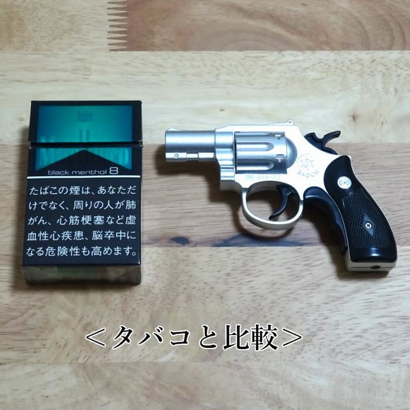 電子式ガスライター Bsリボルバー ライター マットシルバー ミリタリー系 ピストル型 銃 アウトドア インテリア かっこいい 屋外 通販 Lineポイント最大get Lineショッピング
