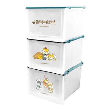 收納王妃 黃阿瑪的後宮生活防塵收納鞋盒 33 x 26.5 x 21.5cm  南極貓貓  3個