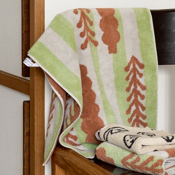 韓國 WARMGREY TAIL 純棉毛巾 橙色森林 40 x 80